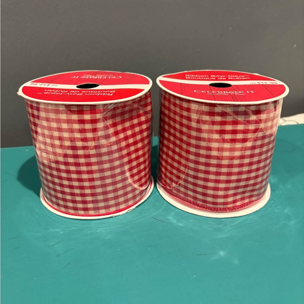 Celebrate It Red and White Gingham Ribbon